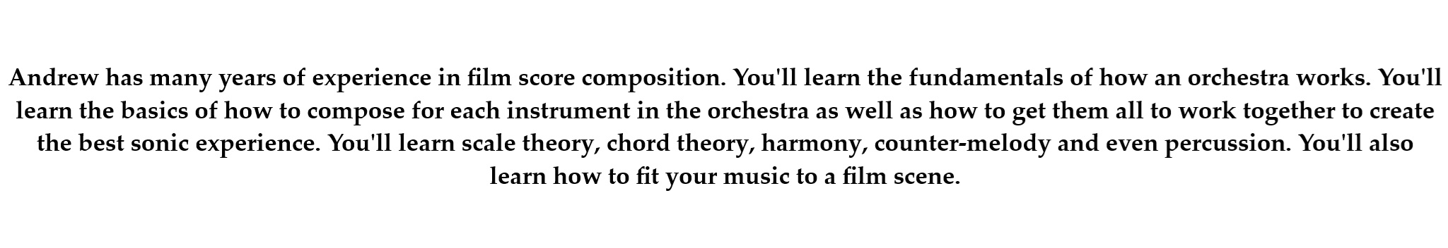 Film Score Composition & Video Game Score Production Text
