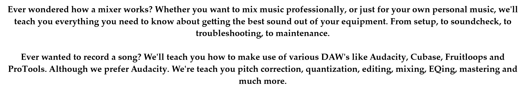 Sound Engineering & Music Production Text